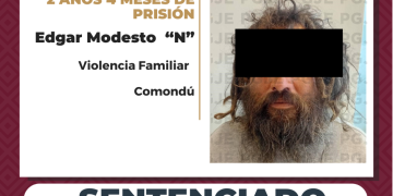 OBTIENE SENTENCIA DE MÁS DE 2 AÑOS DE PRISIÓN PARA CULPABLE DE VIOLENCIA FAMILIAR
