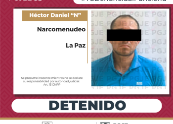 ATIENDE PGJE DENUNCIAS ANÓNIMAS Y DETIENE A HOMBRE CON MIL 750 DOSIS DE CRISTAL EN LA PAZ