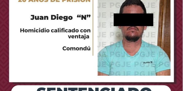 PGJE OBTIENE SENTENCIA DE 20 AÑOS DE PRISIÓN POR HOMICIDIO CALIFICADO CON VENTAJA EN COMONDÚ