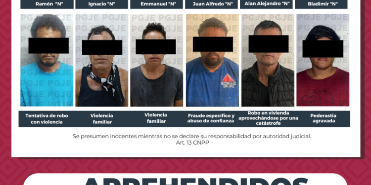 CUMPLIMENTA PGJE SEIS ÓRDENES DE APREHENSIÓN EN BCS Y EN COLABORACIÓN CON OTRAS ENTIDADES