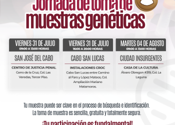 CONVOCA PGJE A JORNADA DE TOMA DE MUESTRAS GENÉTICAS PARA FORTALECER PROCESOS DE BÚSQUEDA E IDENTIFICACIÓN