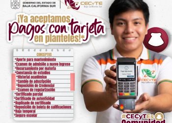 IMPLEMENTA CECYTE PAGO CON TARJETA EN 16 CENTROS EDUCATIVOS DE BCS