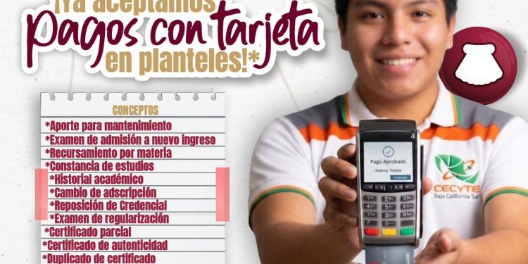 IMPLEMENTA CECYTE PAGO CON TARJETA EN 16 CENTROS EDUCATIVOS DE BCS