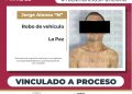 OBTIENE PGJE VINCULACIÓN A PROCESO CONTRA IMPUTADO POR ROBO DE VEHÍCULO EN LA PAZ