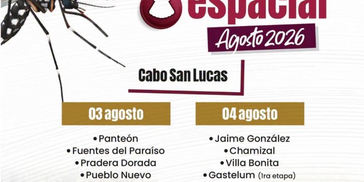 CONTINUA FUMIGACIÓN CONTRA EL MOSQUITO DEL DENGUE EN COLONIAS DE CABO SAN LUCAS