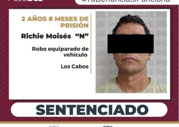 PGJE OBTIENE SENTENCIA DE MÁS DE 2 AÑOS  DE PRISIÓN PARA RESPONSABLE DE ROBO  EQUIPARADO DE VEHÍCULO EN LOS CABOS