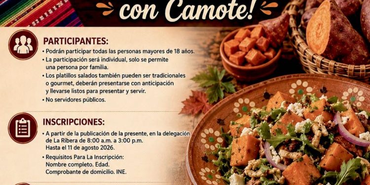 ￼ INVITAN A PARTICIPAR EN EL CONCURSO GASTRONÓMICO DE PLATILLO SALADO CON CAMOTE EN LA RIBERA