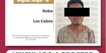 OBTIENE PGJE VINCULACIÓN A PROCESO POR ROBO COMETIDO EN SAN JOSÉ DEL CABO