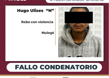OBTIENE PGJE FALLO CONDENATORIO CONTRA RESPONSABLE DE ROBO CON VIOLENCIA