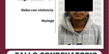 OBTIENE PGJE FALLO CONDENATORIO CONTRA RESPONSABLE DE ROBO CON VIOLENCIA