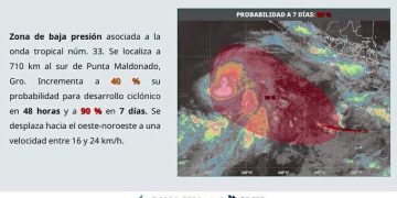 PROTECCIÓN CIVIL LOS CABOS MANTIENE MONITOREO CONSTANTE ANTE POSIBLE DESARROLLO CICLÓNICO EN EL PACÍFICO