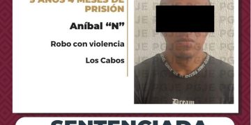 CONDENA DE 5 AÑOS 4 MESES DE PRISIÓN POR ROBO  CON VIOLENCIA A UN COMERCIO EN SAN JOSÉ DEL CABO