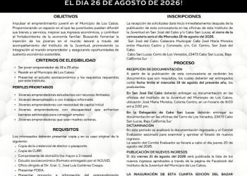 AMPLÍAN PERIODO DE REGISTRO PARA PARTICIPAR EN LA CUARTA EDICIÓN DEL BAZAR JUVENIL EN LOS CABOS