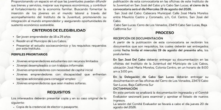 INVITAN A PARTICIPAR EN LA CUARTA EDICIÓN DEL BAZAR JUVENIL EN LOS CABOS