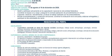    ABREN VACANTE DEL INEGI PARA PROFESIONISTAS EN CIENCIAS SOCIALES DE LOS CABOS