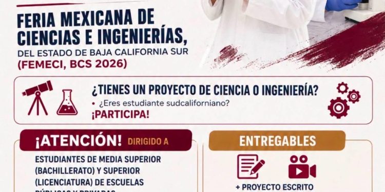 COSHCYTI INVITA A ESTUDIAR SUDCALIFORNIANOS A PARTICIPAR EN LA FERIA MEXICANA DE CIENCIAS E INGENIERÍA 2026 