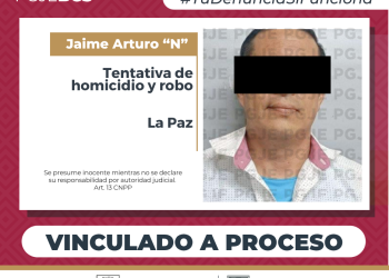OBTIENE PGJE VINCULACIÓN A PROCESO CONTRA IMPUTADO POR TENTATIVA DE HOMICIDIO Y ROBO EN LA PAZ
