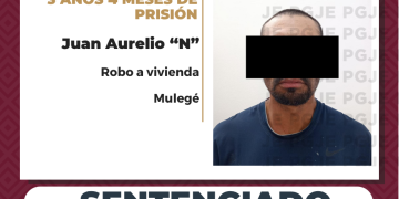 OBTIENE PGJE SENTENCIA CONDENATORIA DE MÁS DE 3 AÑOS DE PRISIÓN POR ROBO A VIVIENDA EN GUERRERO NEGRO