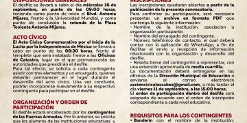 CONVOCA A PARTICIPAR EN EL DESFILE CÍVICO MILITAR POR EL INICIO DE LA INDEPENDENCIA DE MÉXICO