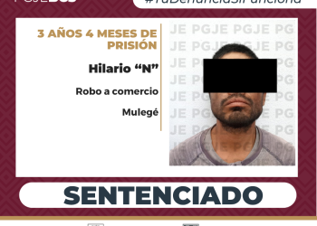SENTENCIAN A 3 AÑOS Y 4 MESES DE PRISIÓN A HILARIO “N” POR ROBO A ESTABLECIMIENTO COMERCIAL