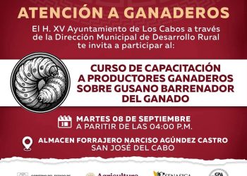 CAPACITARÁN A PRODUCTORES DE LOS CABOS PARA PREVENIR EL GUSANO BARRENADOR DEL GANADO