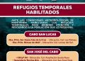 MANTIENE XV AYUNTAMIENTO DE LOS CABOS CUATRO REFUGIOS TEMPORALES HABILITADOS ANTE PRONÓSTICO DE LLUVIAS