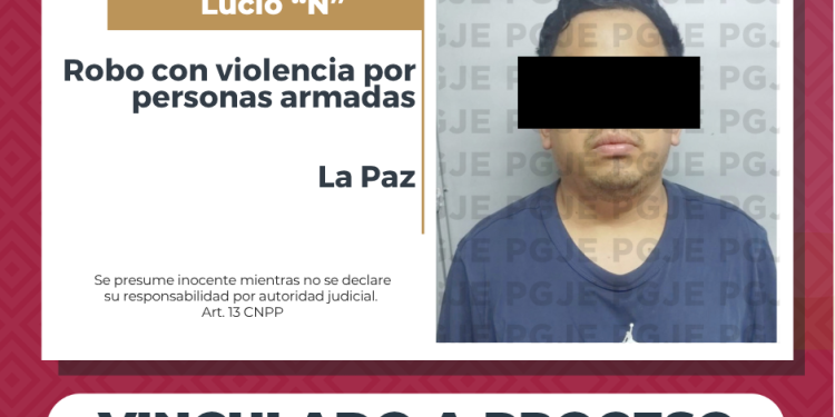 OBTIENE PGJE VINCULACIÓN A PROCESO POR ROBO DE MÁS DE 829 MIL PESOS A CAJERO HSBC EN LA PAZ