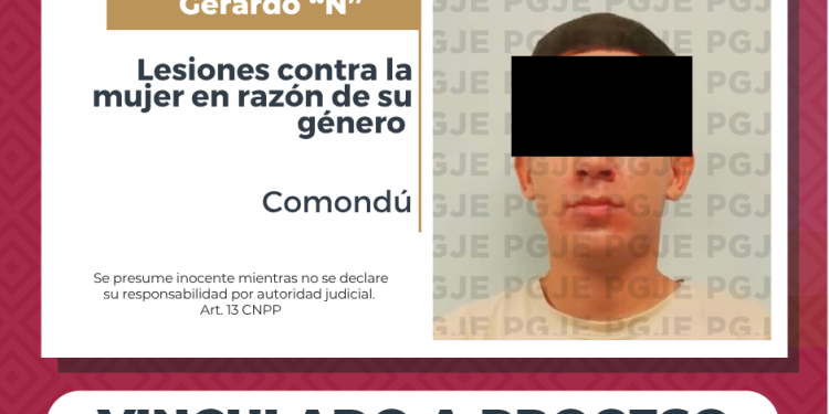 OBTIENE PGJE VINCULACIÓN A PROCESO CONTRA IMPUTADO POR LESIONES COMETIDAS CONTRA LA MUJER EN RAZÓN DE SU GÉNERO
