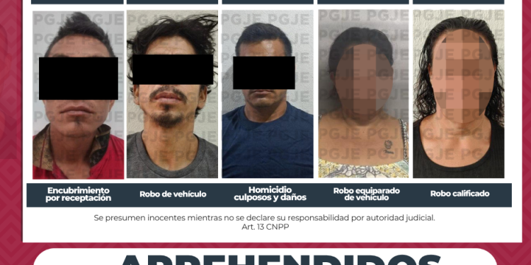 APREHENDE PGJE A 5 PERSONAS POR DIVERSOS DELITOS