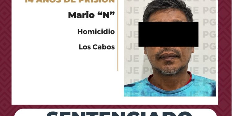 OBTIENE PGJE SENTENCIA DE 14 AÑOS DE PRISIÓN POR HOMICIDIO EN CABO SAN LUCAS