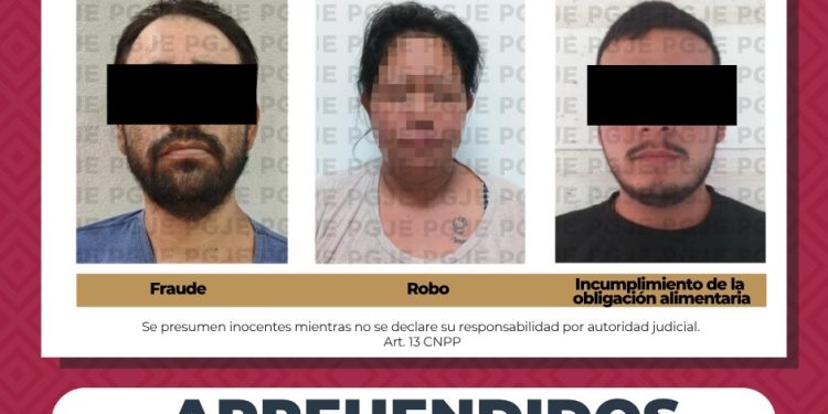 APREHENDE PGJE A 3 PERSONAS POR DIVERSOS DELITOS