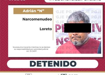 ASEGURA PGJE A UN HOMBRE Y CASI MIL DOSIS DE DROGA MEDIANTE CATEO EN UN DOMICILIO EN LORETO