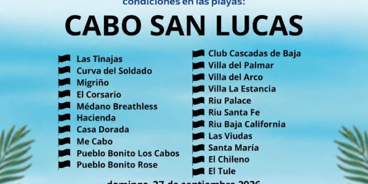 ZOFEMAT LOS CABOS INFORMA SOBRE CONDICIONES DE LAS PLAYAS Y REFUERZA MEDIDAS PREVENTIVAS