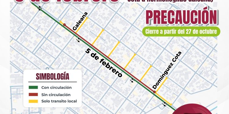 ESTE MARTES INICIARÁ REHABILITACIÓN DE LA CALZADA 5 DE FEBRERO EN LA PAZ: SEPUIMM