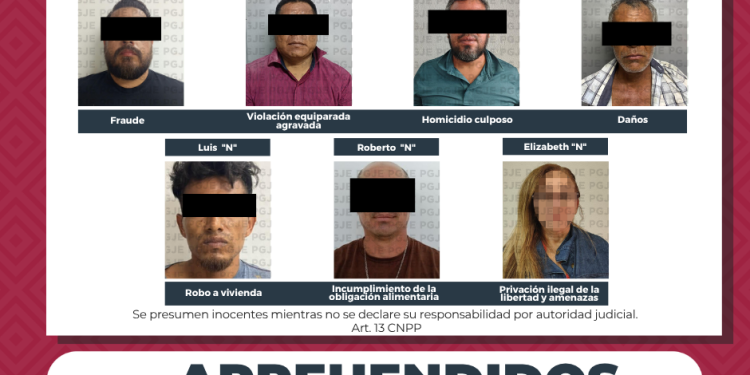 APREHENDE PGJE A 7 PERSONAS POR DIVERSOS DELITOS